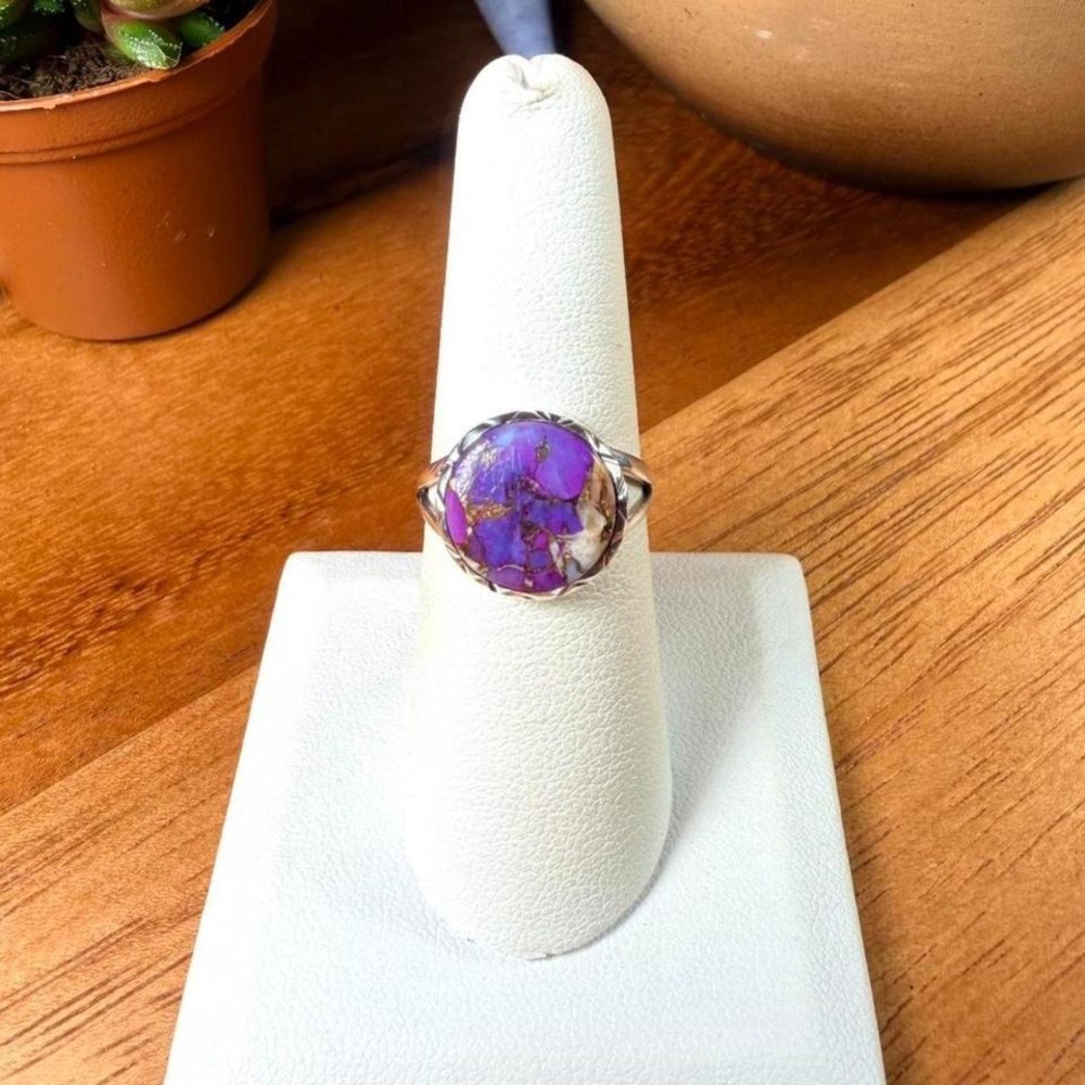 Purple Copper Turquoise - Size 7 - .925 Sterling Silver